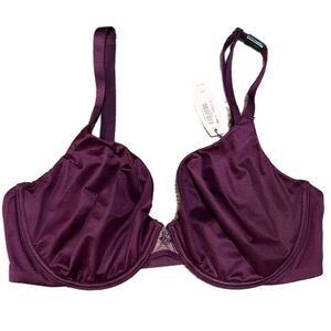 Victoria’s Secret Supersoft Satiny Fabulous unlined semi demi bra burgundy wine